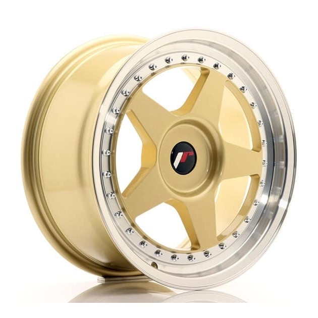 JR6 15x7 ET35 4x100/114 Gold w/Machined Lip - Japan Racing - Κωδικός: JR-34800