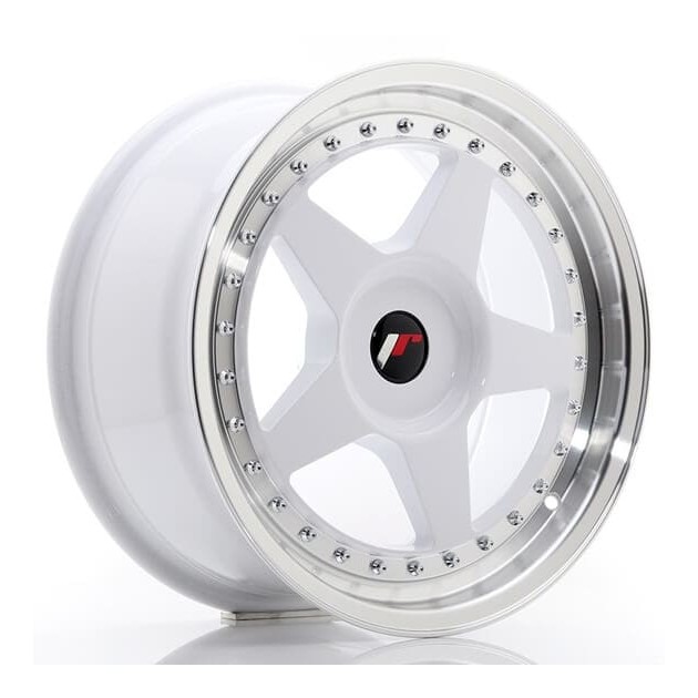 JR6 15x7 ET25 4x100/108 White w/Machined Lip - Japan Racing - Κωδικός: JR-34770