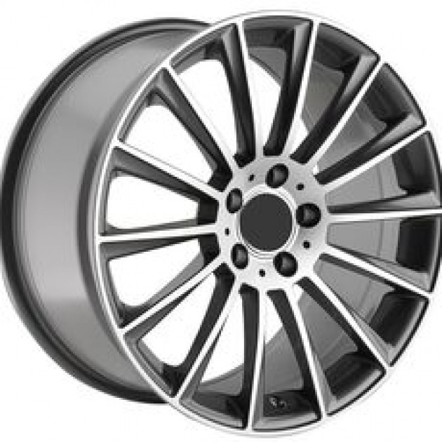 ZA 8.0x18 5x112 43x66.6 Gunmetal with diamond cut 1017  ET MERCEDES Style staggered inc center cap CB | Κωδικός: CPE-RC1017-01