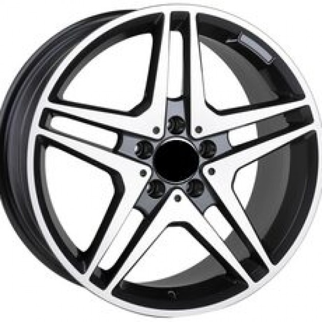 ZA 8.0x18 5x112 43x66.6 Black diamond cut 231 232  ET MERCEDES Style staggered inc center cap CB | Κωδικός: CPE-RC231-01