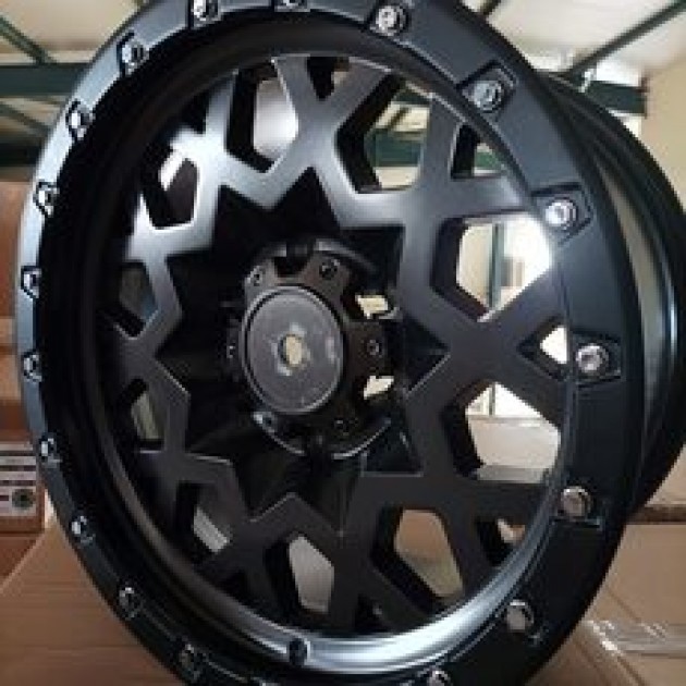 ZA 9.0x17 6x139.7 0x110 1008  Black Matt gunmetal face chrome rivets BLACK RHINO ET CB | Κωδικός: RI-K1008-01